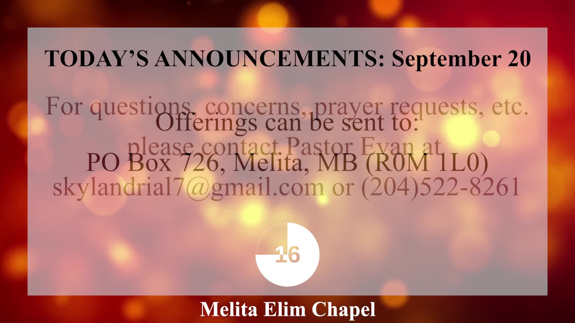 Thumbnail image for Melita - Church Service -September 20, 2020