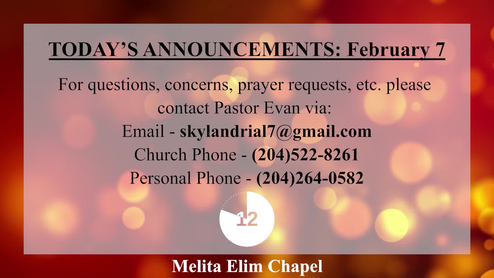 Thumbnail image for Melita Elim Chapel - February 7