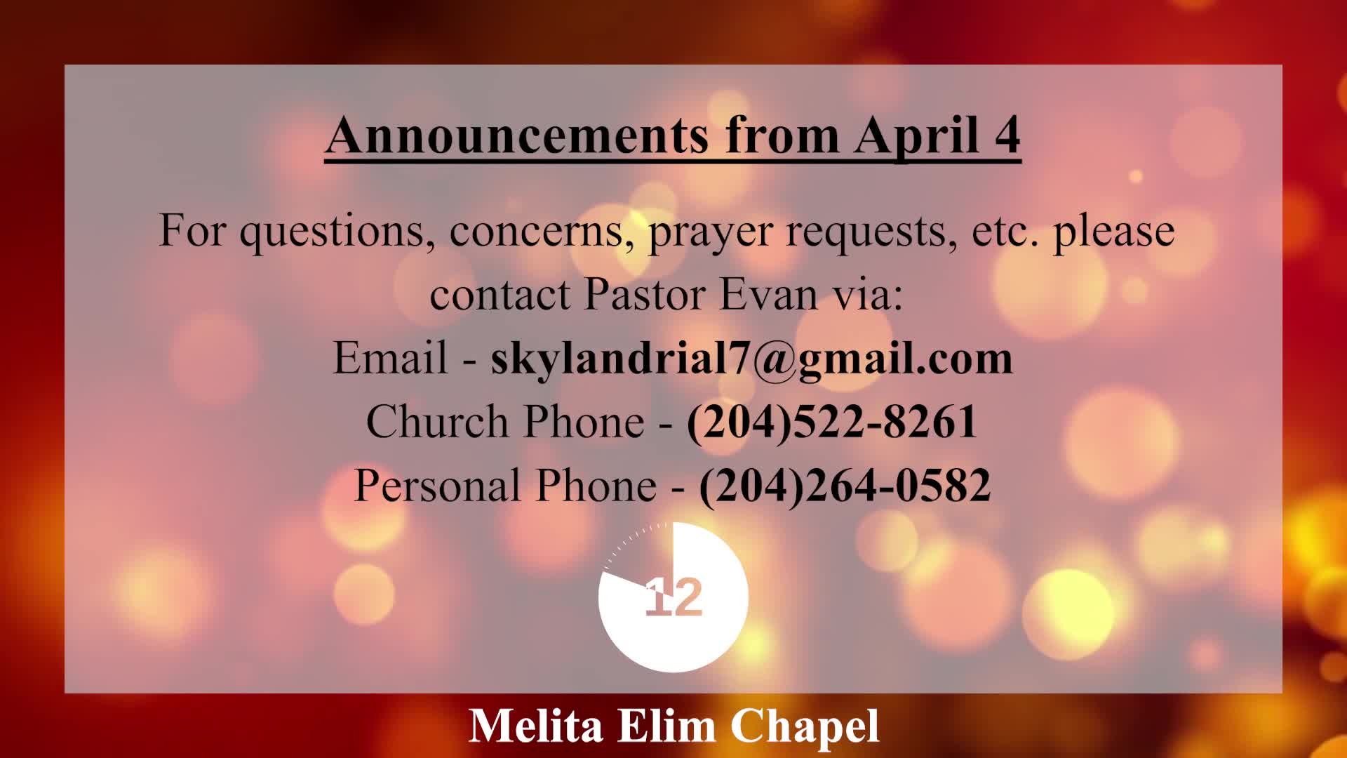Thumbnail image for Melita Elim Chapel - April 11, 2021