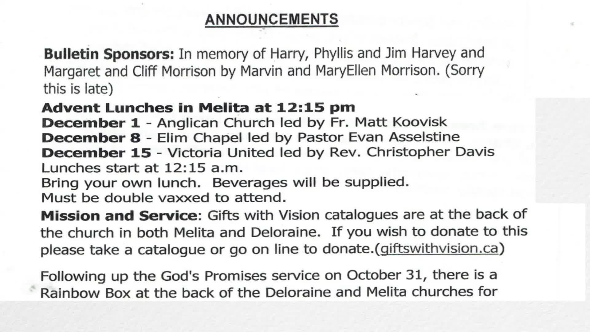 Thumbnail image for Melita United Church November 28 2021