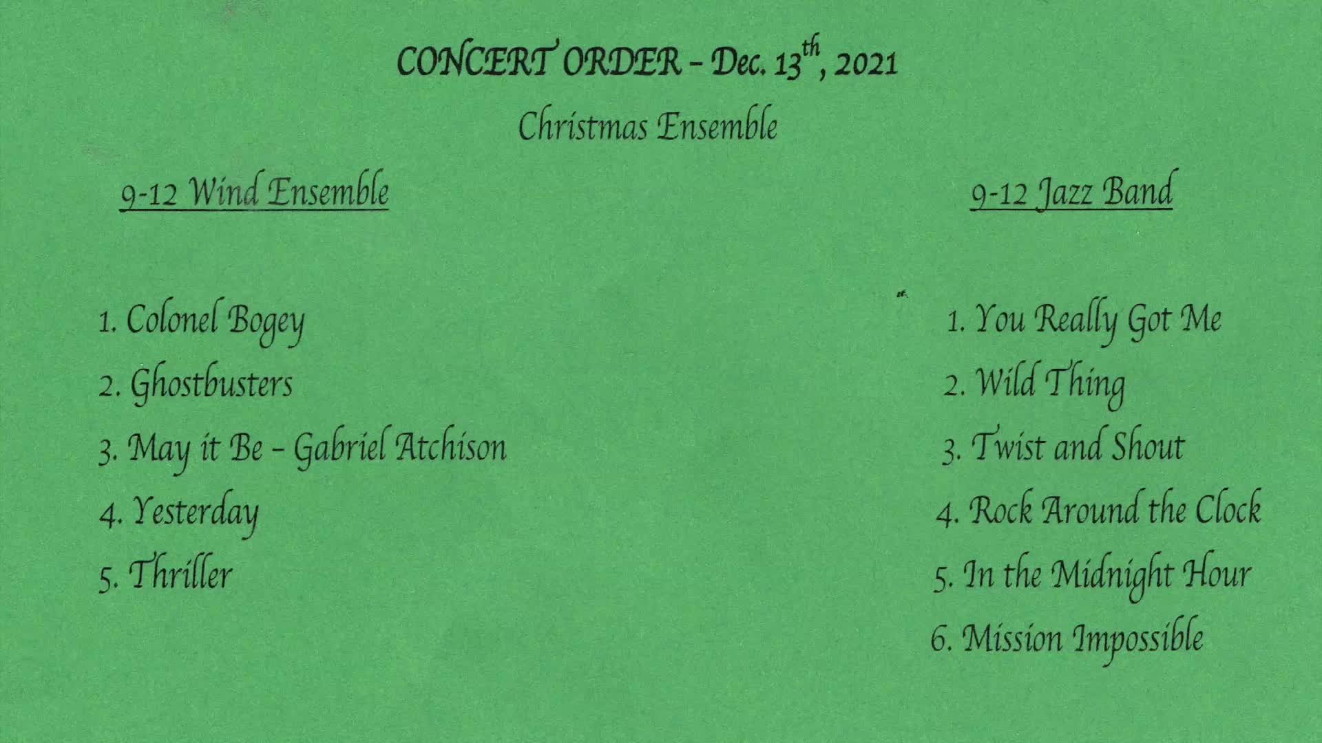 Thumbnail image for Melita School Band Concert Dec 13 2021