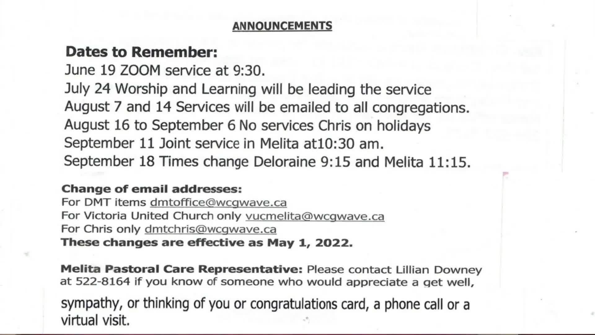 Thumbnail image for Melita United Church June 12 2022