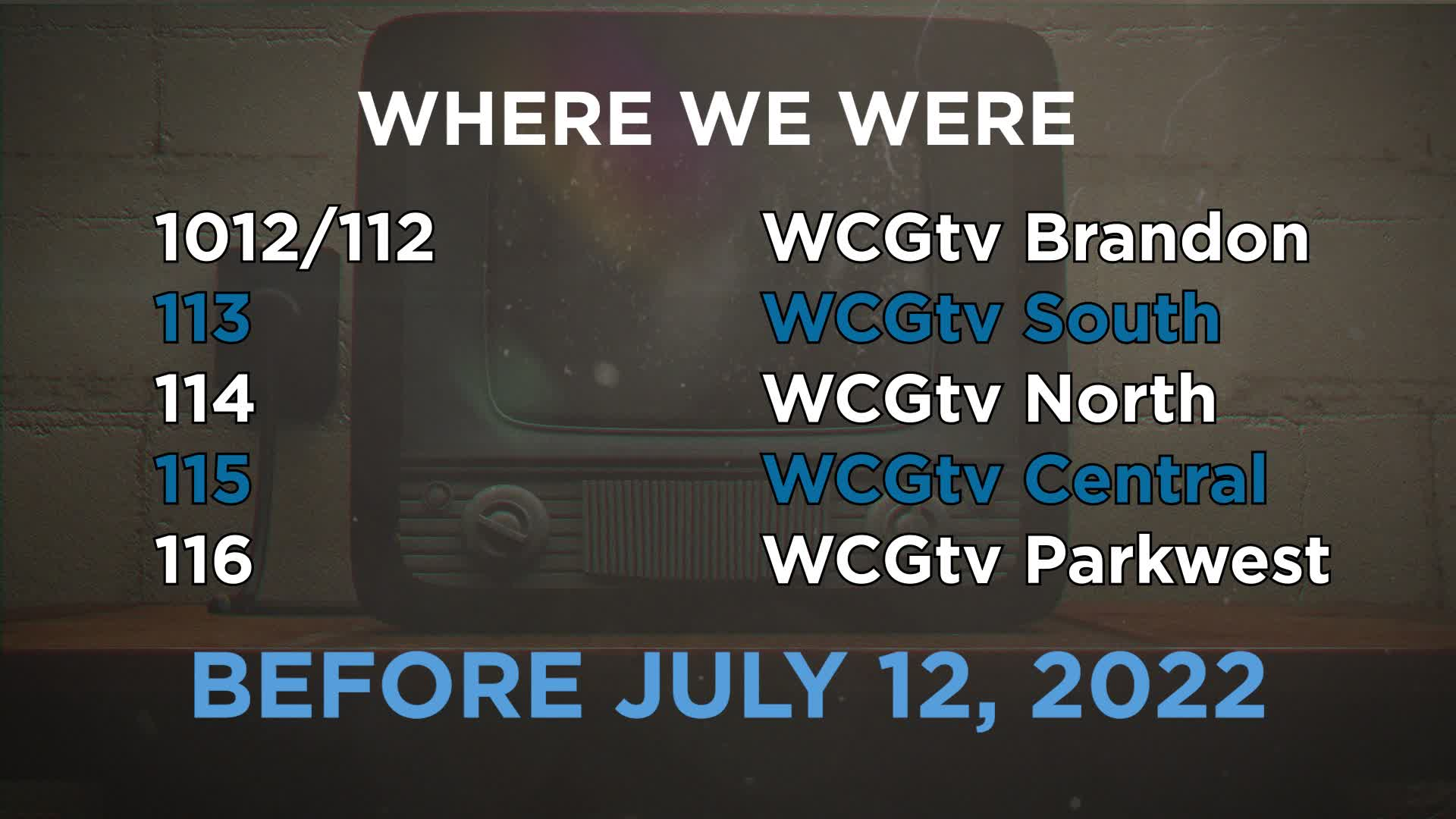 Thumbnail image for WCGtv Channel Change