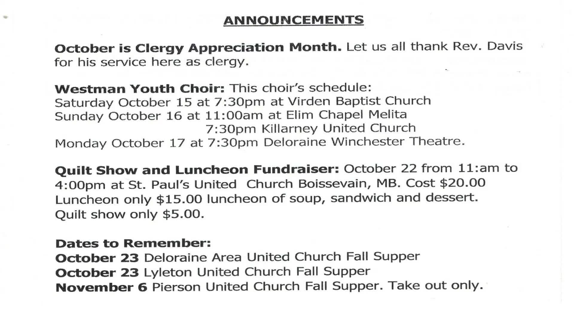 Thumbnail image for Melita United Church Oct 9 2022
